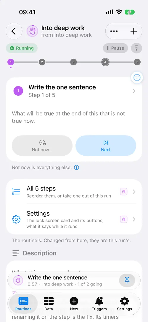 A run on iPhone, one step in hand